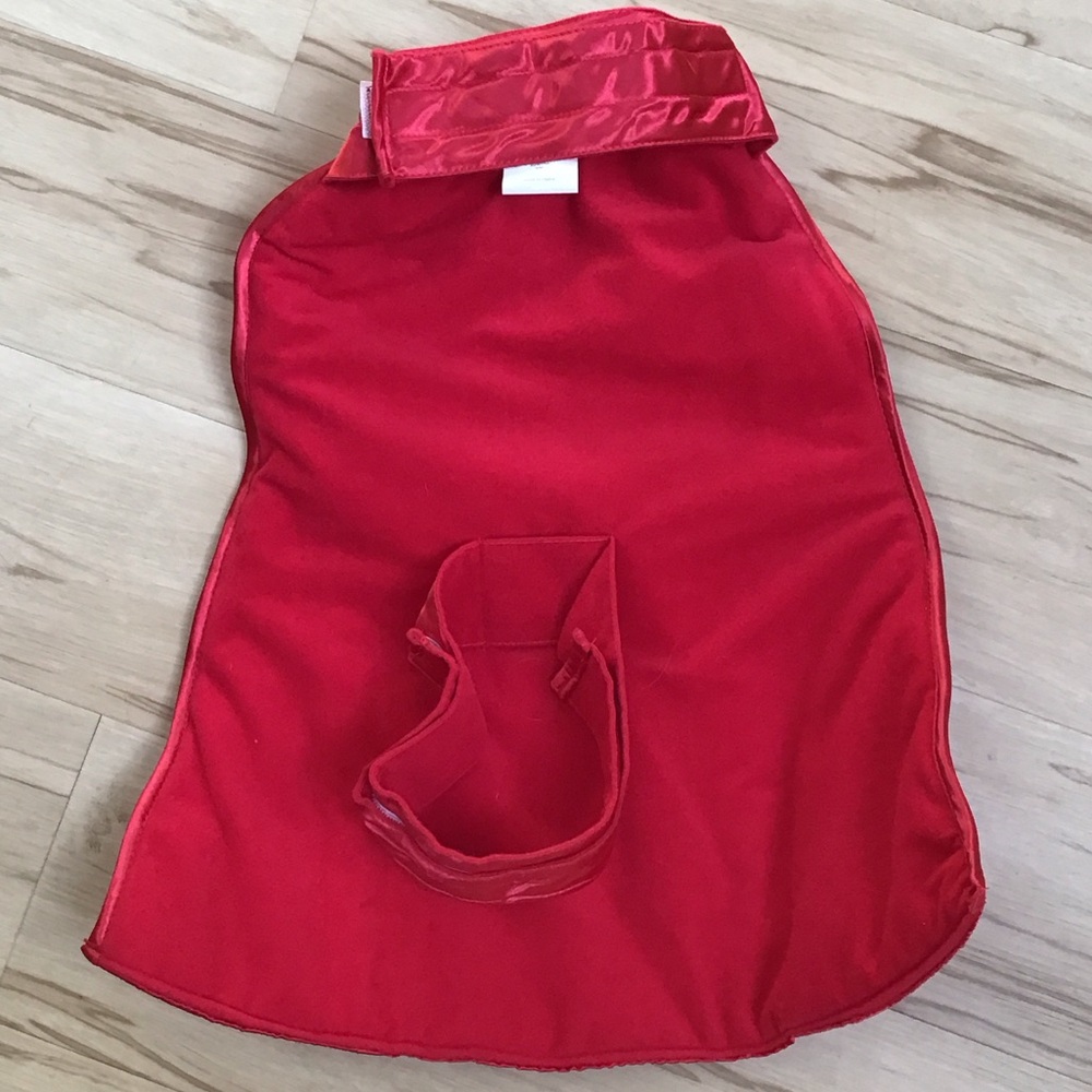 Red Satin Flannel Dog Cape‎ Hero Halloween Santa Holiday Pet Parade Costume